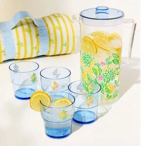 NWT! Lilly Pulitzer Pitcher and Cup Set